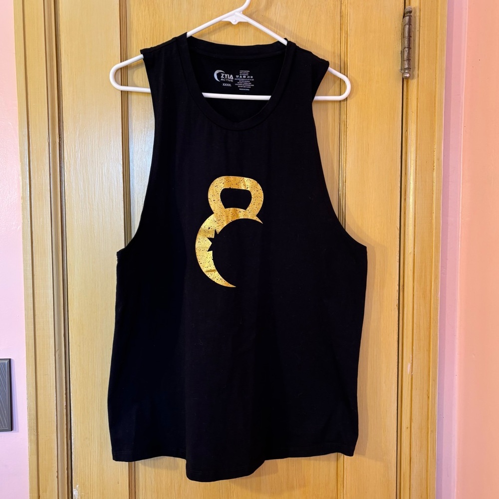 Zyia Active Gold Kettlebell Tank Top Black Size XXXXL